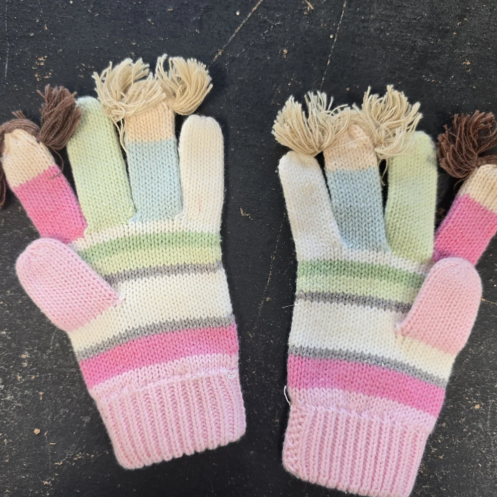 Knit Holiday Mittens Gymboree 2T - 3T Toddler Pink Snowman Cozy Cutie 2011
